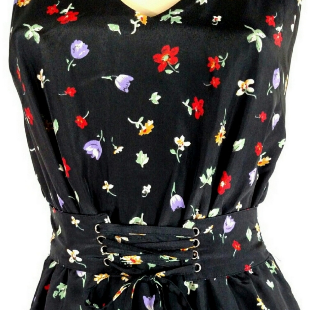 MOMO Floral Long vintage Dress Womens Small - Picture 2 of 3